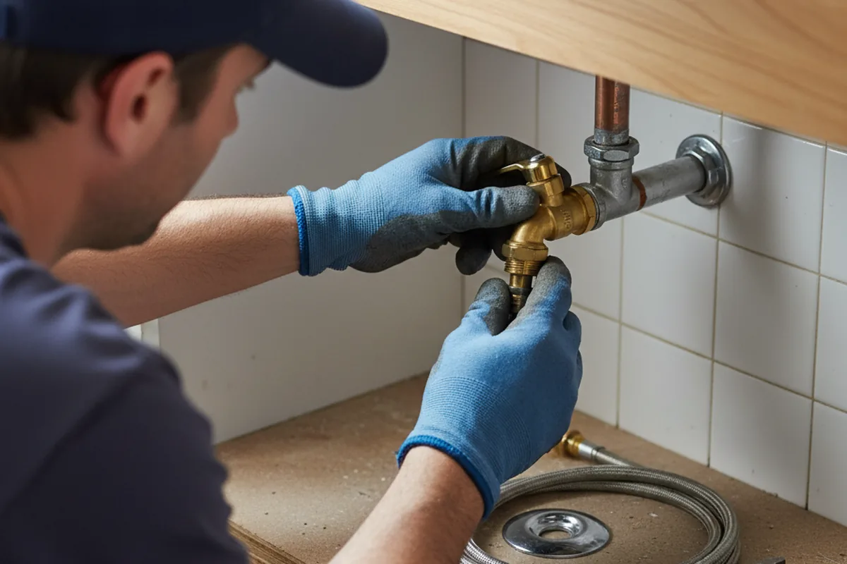 Shutoff valve and fitting work during Burst Pipe Repair in White Rock
